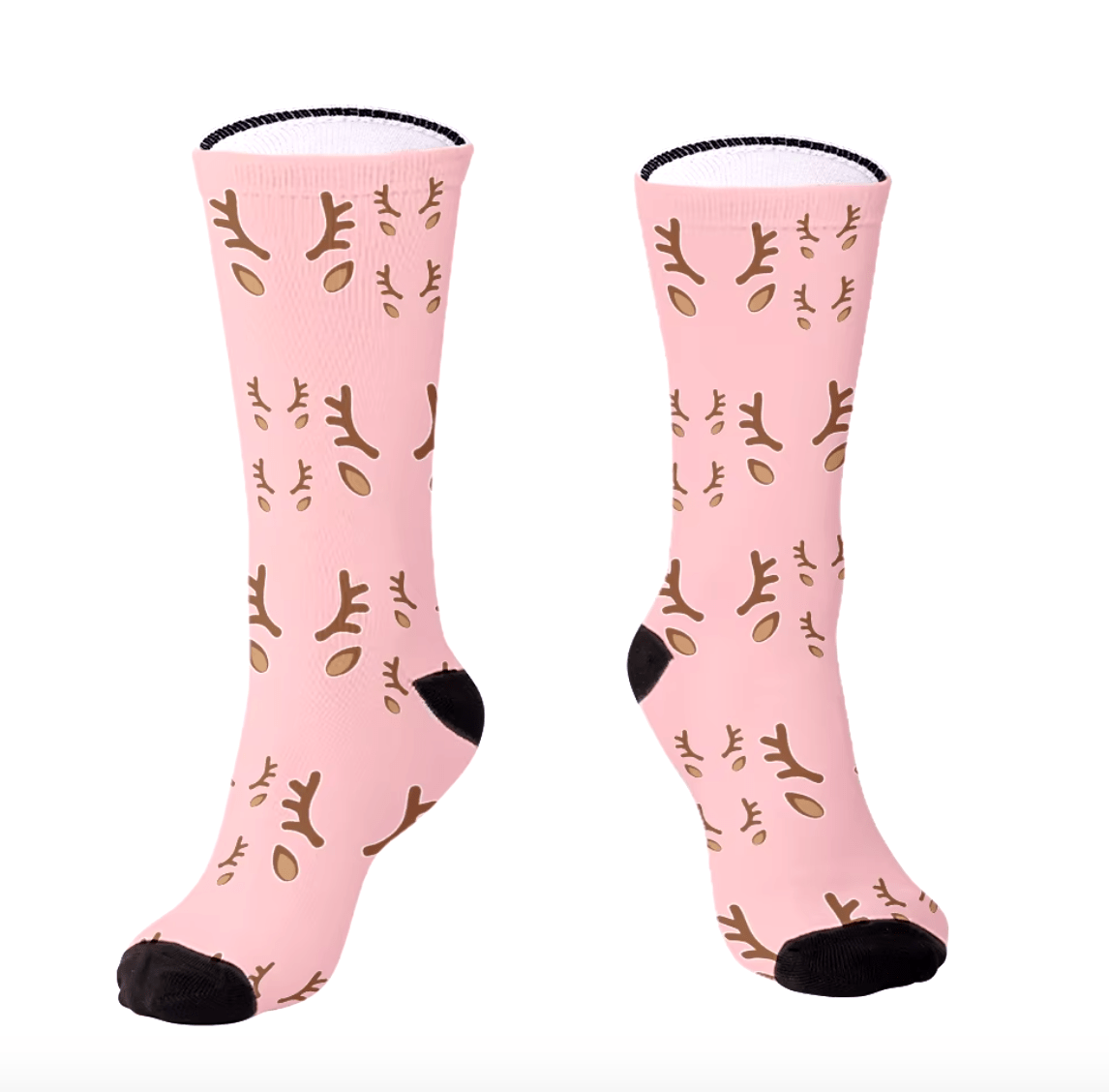 Reindeer Socks - Custom Photo Reindeer Christmas Socks