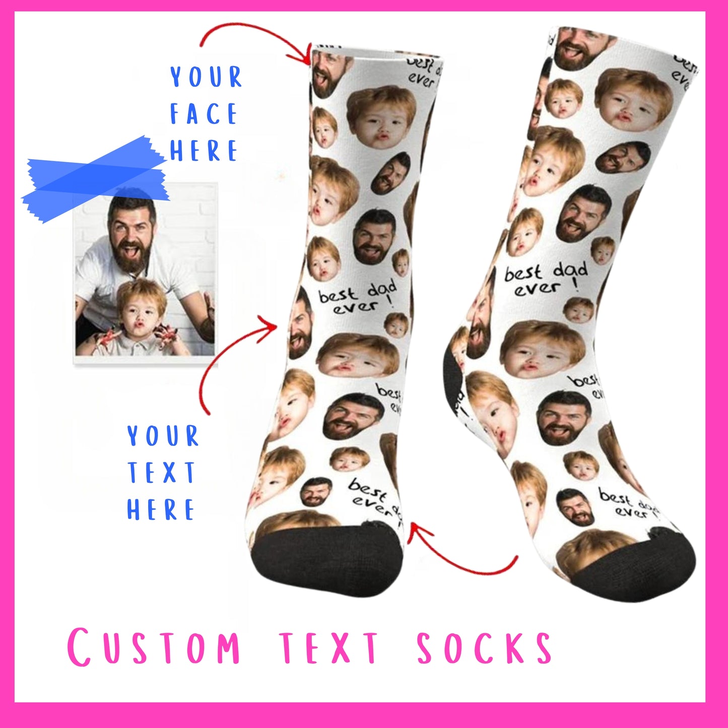 'Your Custom Text' Socks