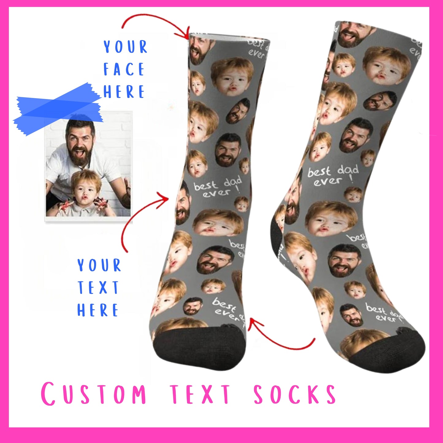 'Your Custom Text' Socks