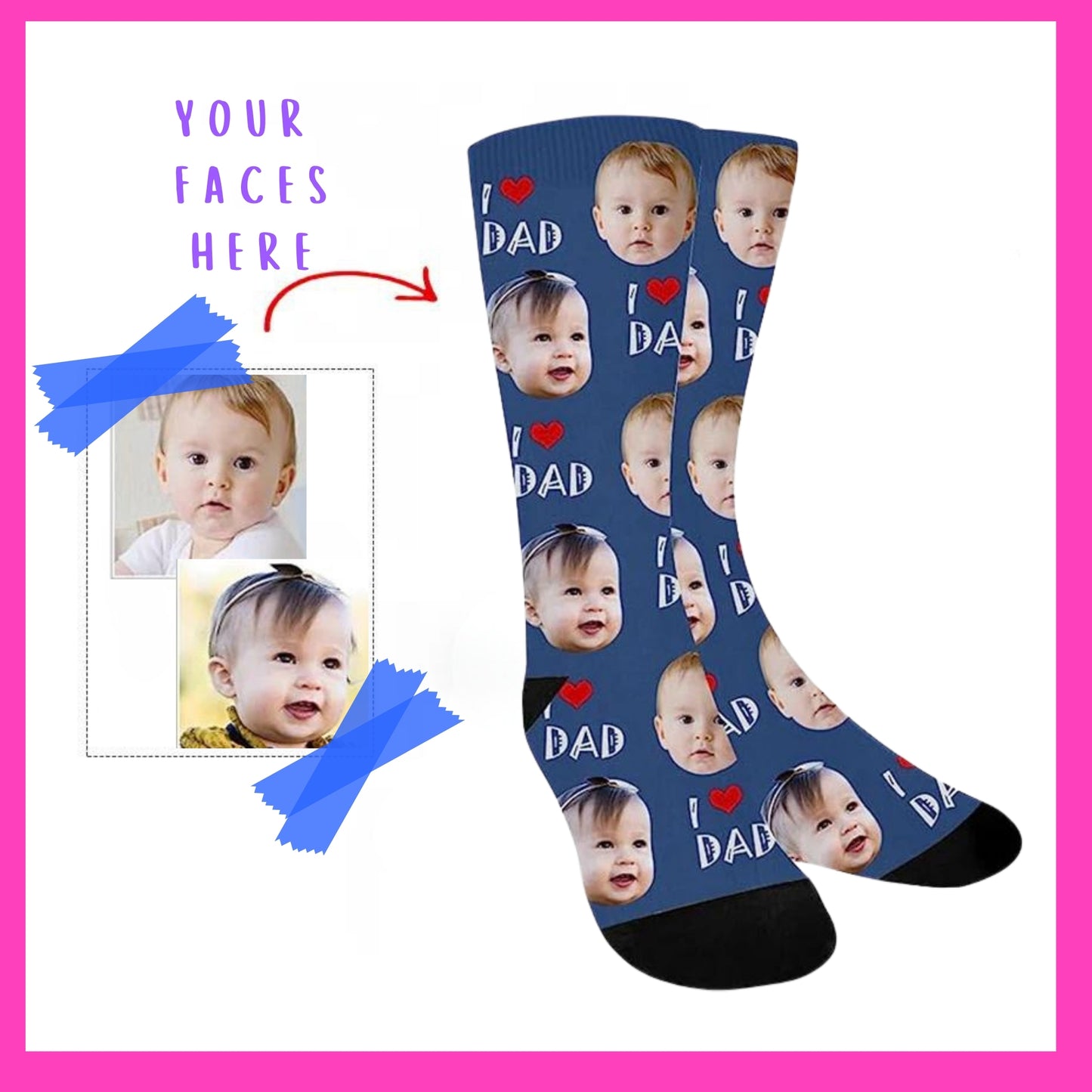 'I ❤️ Dad' Custom Socks