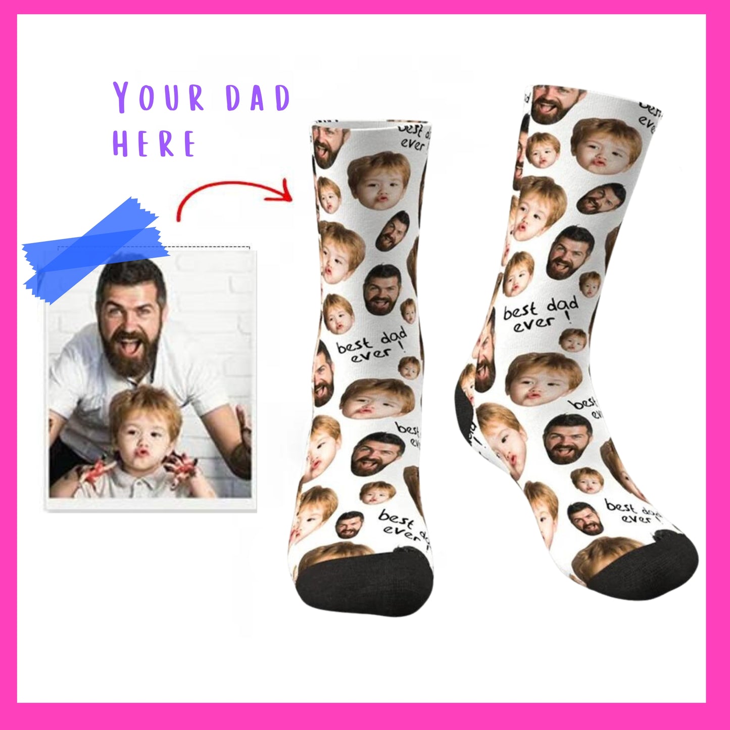 'Best Dad Ever' Custom Socks