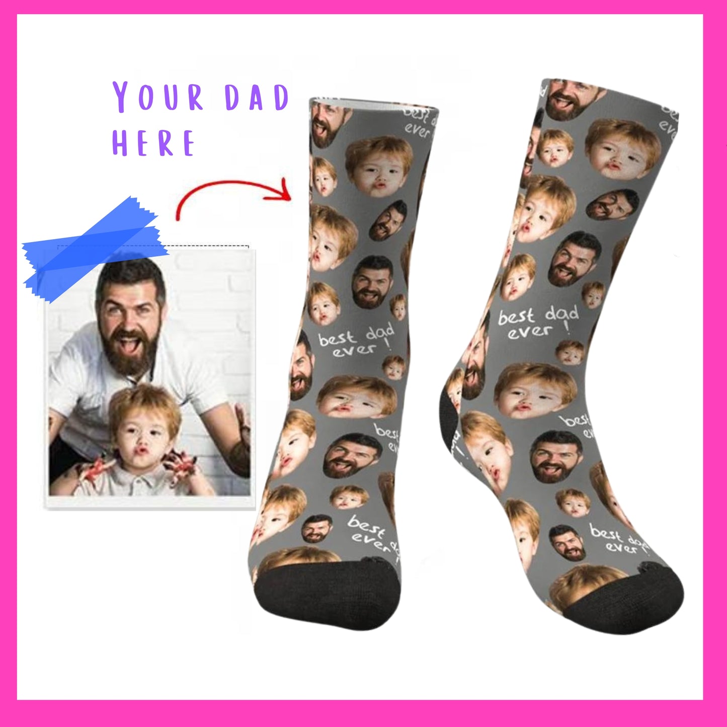 'Best Dad Ever' Custom Socks