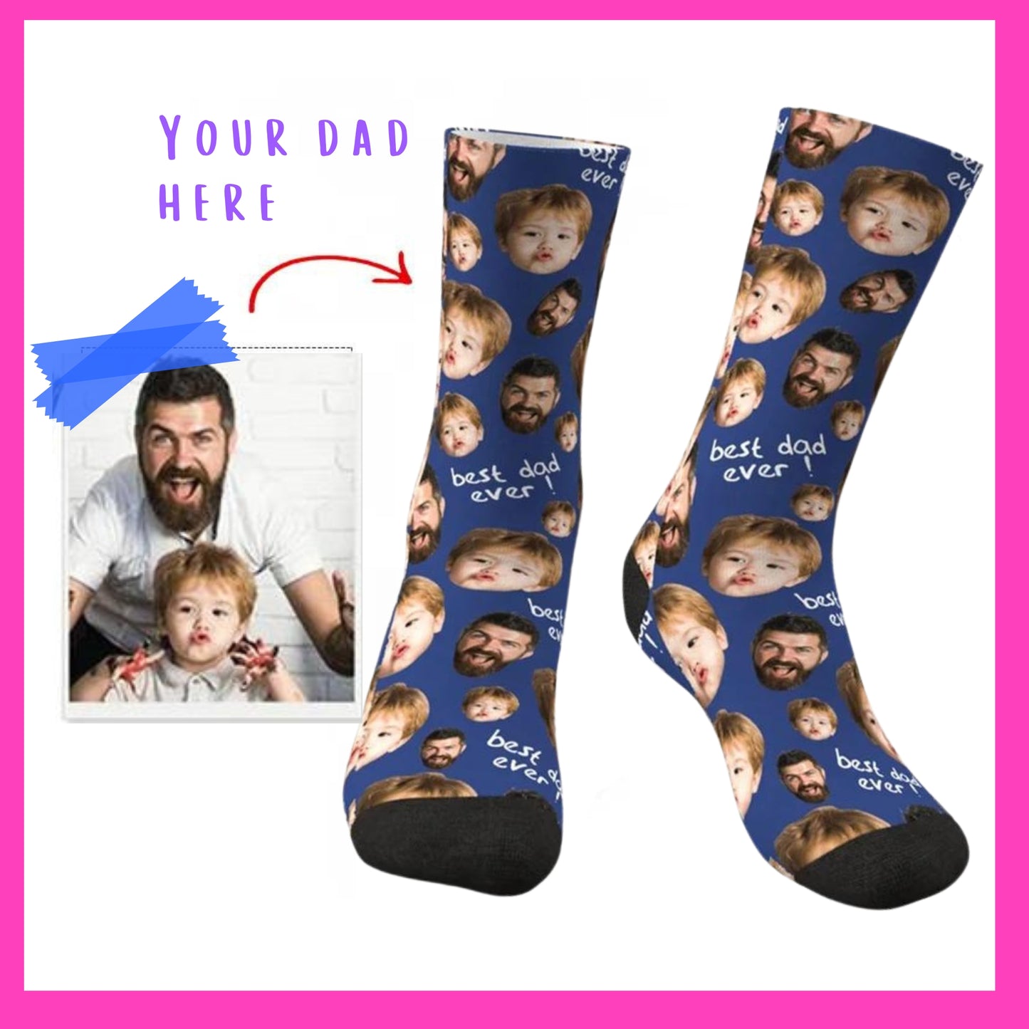 'Best Dad Ever' Custom Socks