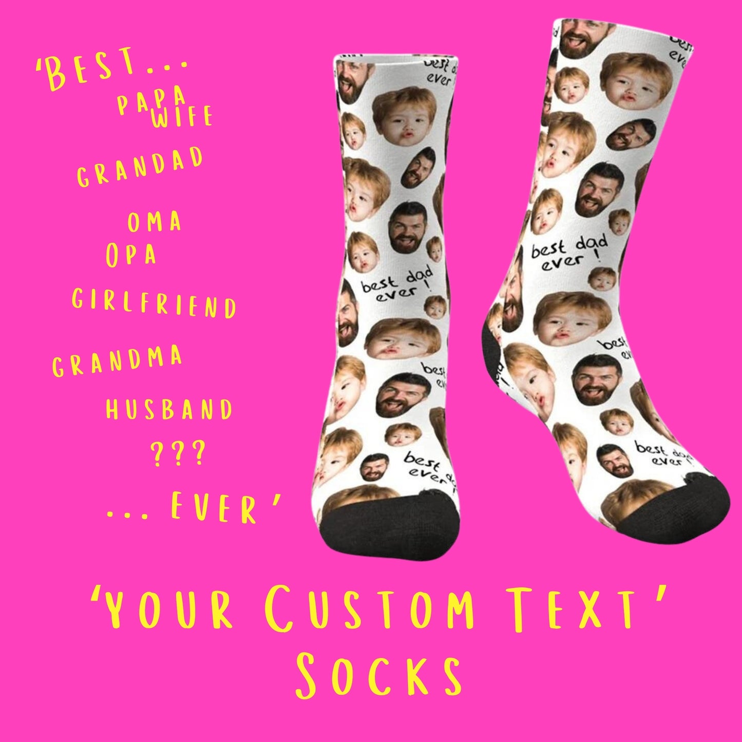 'Your Custom Text' Socks